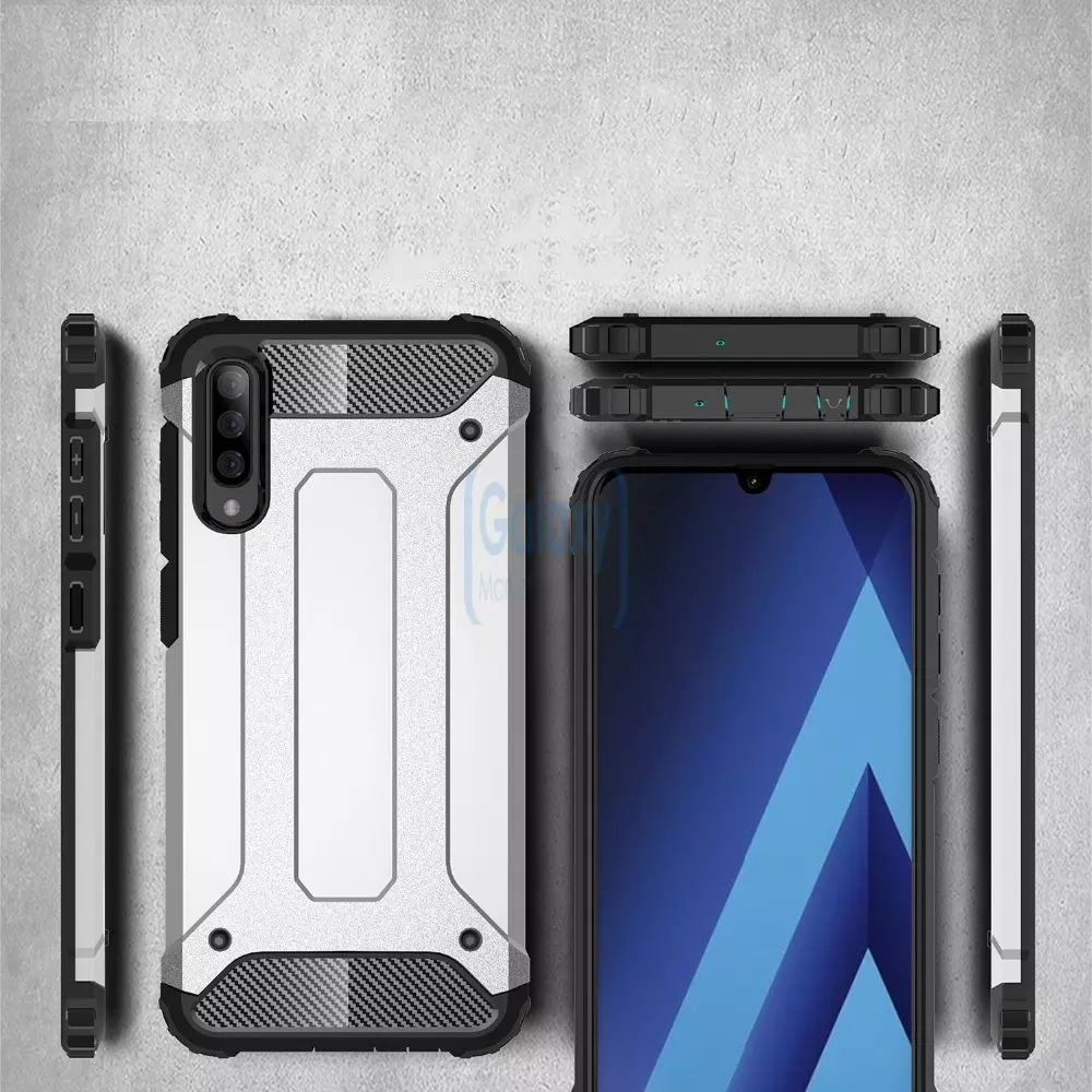 Чехол бампер Rugged Hybrid Tough Armor Case для Samsung Galaxy A70 Black (Черный)