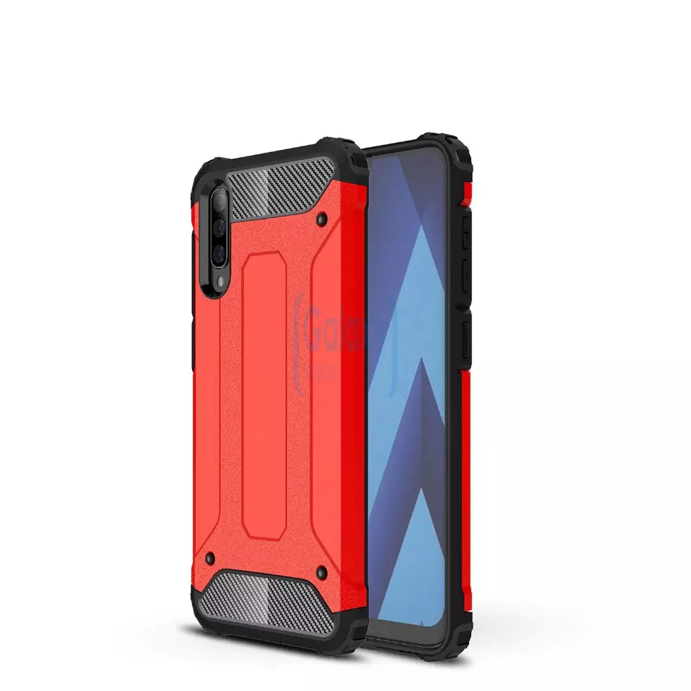 Чехол бампер Rugged Hybrid Tough Armor Case для Samsung Galaxy A60 Red (Красный)