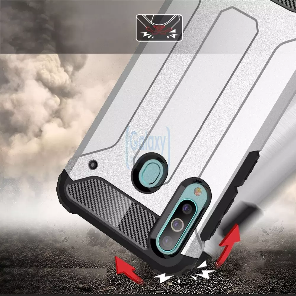 Чехол бампер Rugged Hybrid Tough Armor Case для Samsung Galaxy M30 Black (Черный)