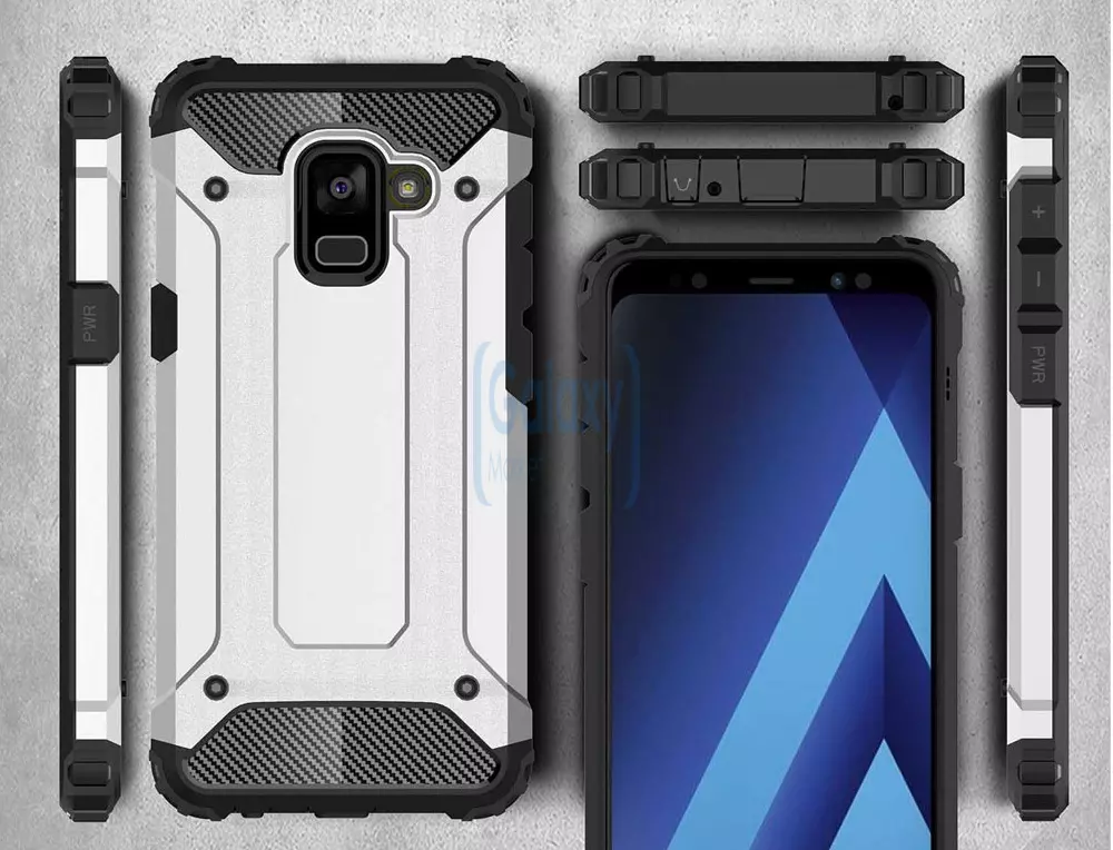 Чехол бампер Rugged Hybrid Tough Armor Case для Samsung Galaxy A6 Plus 2018 Silver (Серебряный) Чехол бампер Rugged Hybrid Tough Armor Case для Samsung Galaxy A6 Plus 2018 Silver (Серебряный)