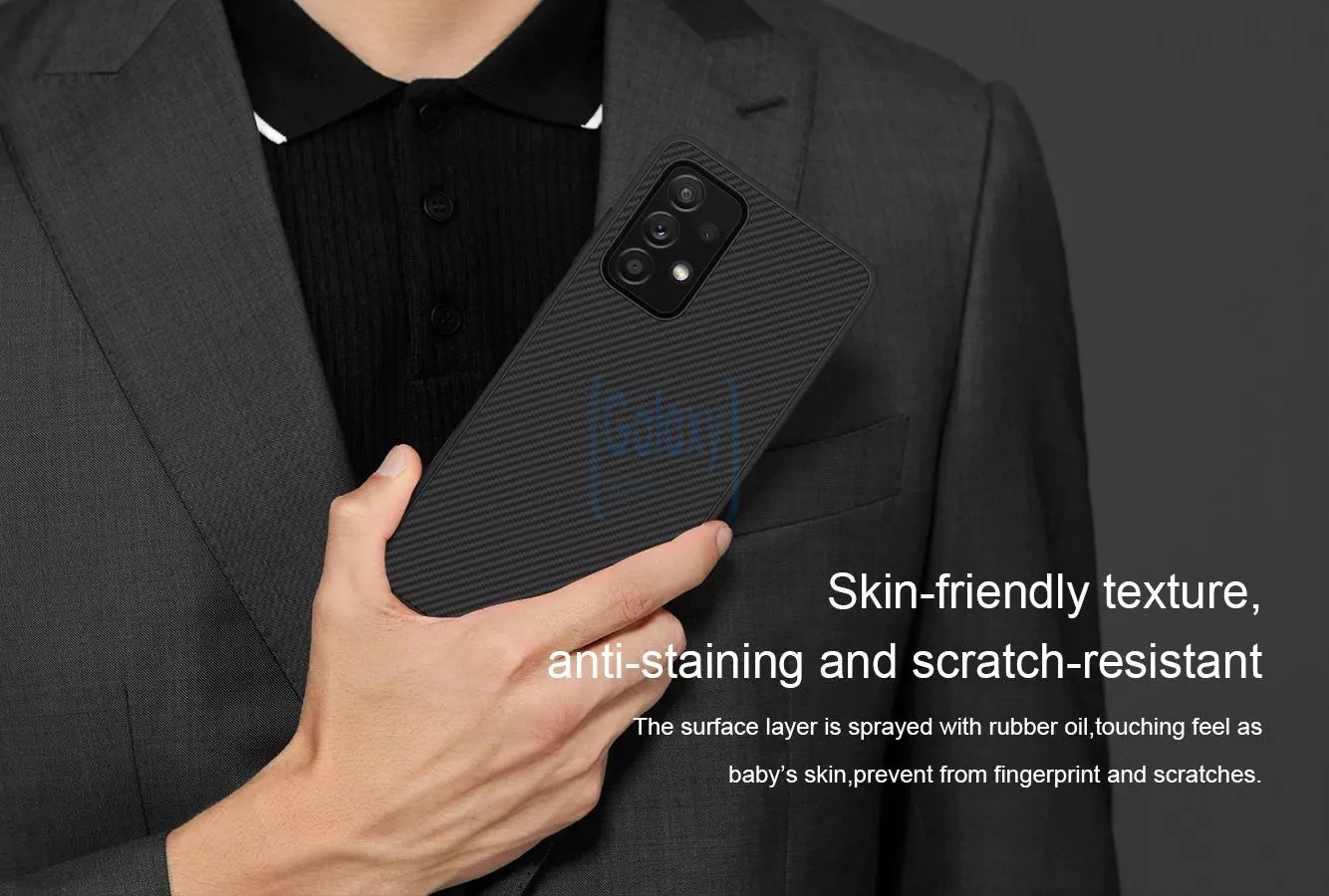 Чехол бампер Nillkin Synthetic Fiber для Samsung Galaxy A52 / A52s Black (Черный)