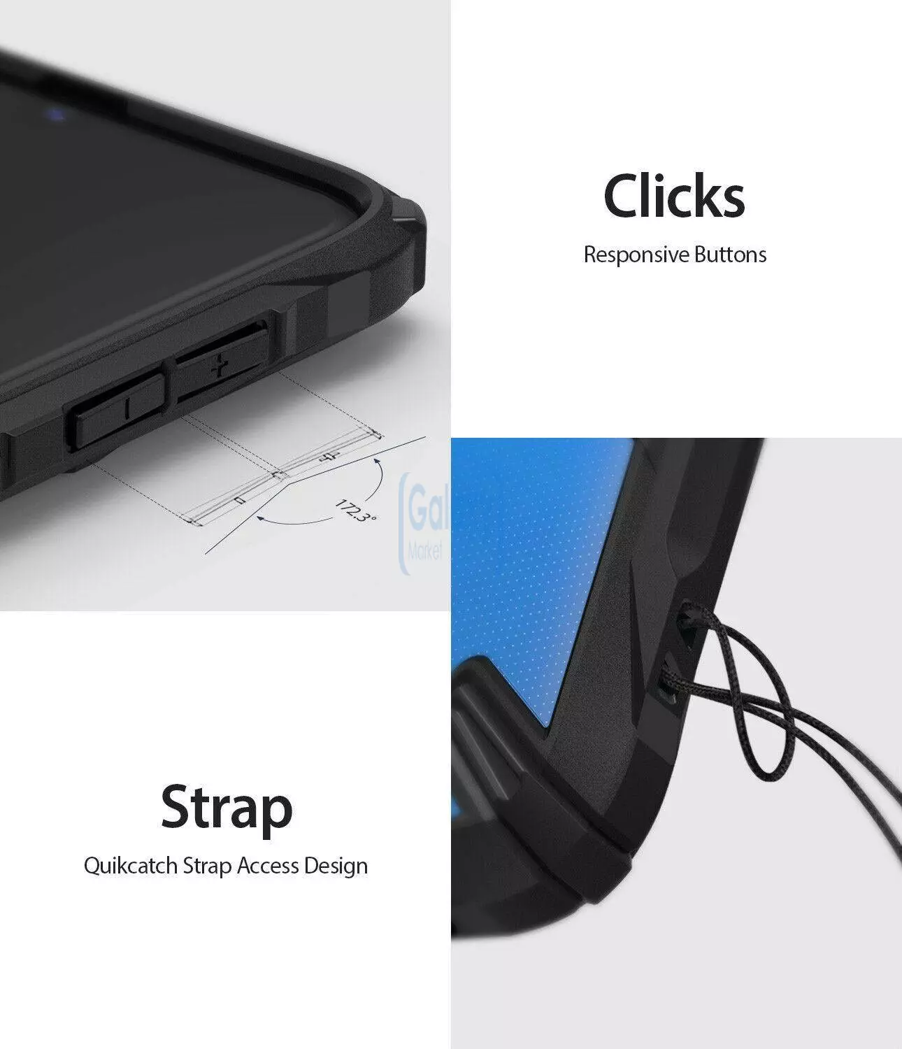 Чехол бампер Ringke Fusion-X для Samsung Galaxy A50 Black (Черный)