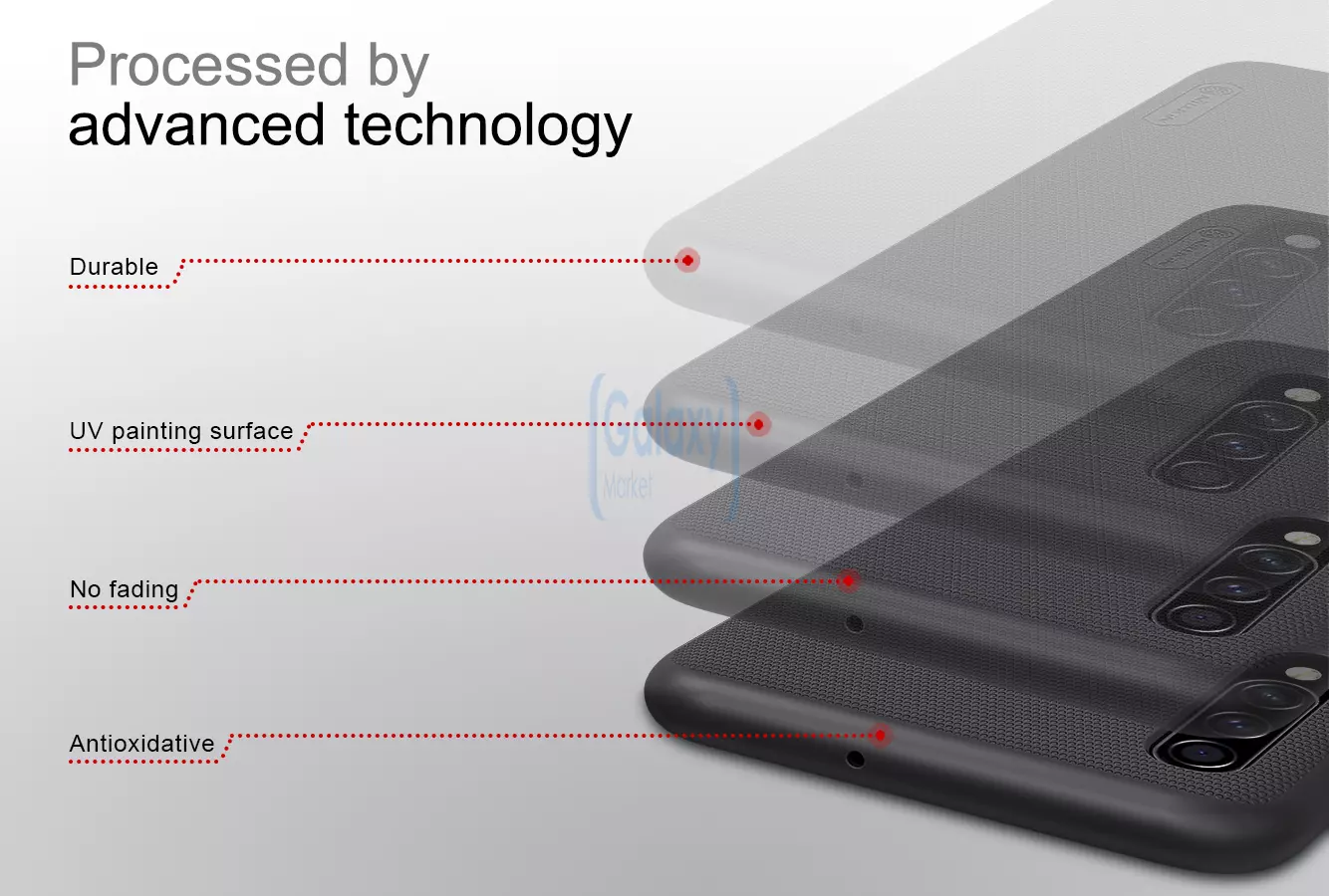 Чехол бампер Nillkin Super Frosted Shield для Samsung Galaxy A30s Red (Красный)