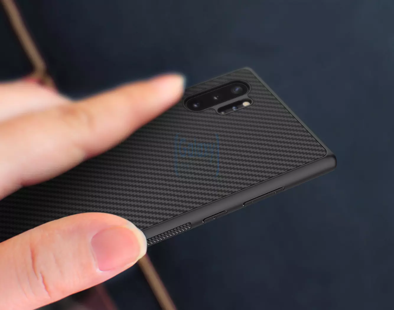 Чехол бампер Nillkin Synthetic Fiber для Samsung Galaxy Note 10 Plus Black (Черный)