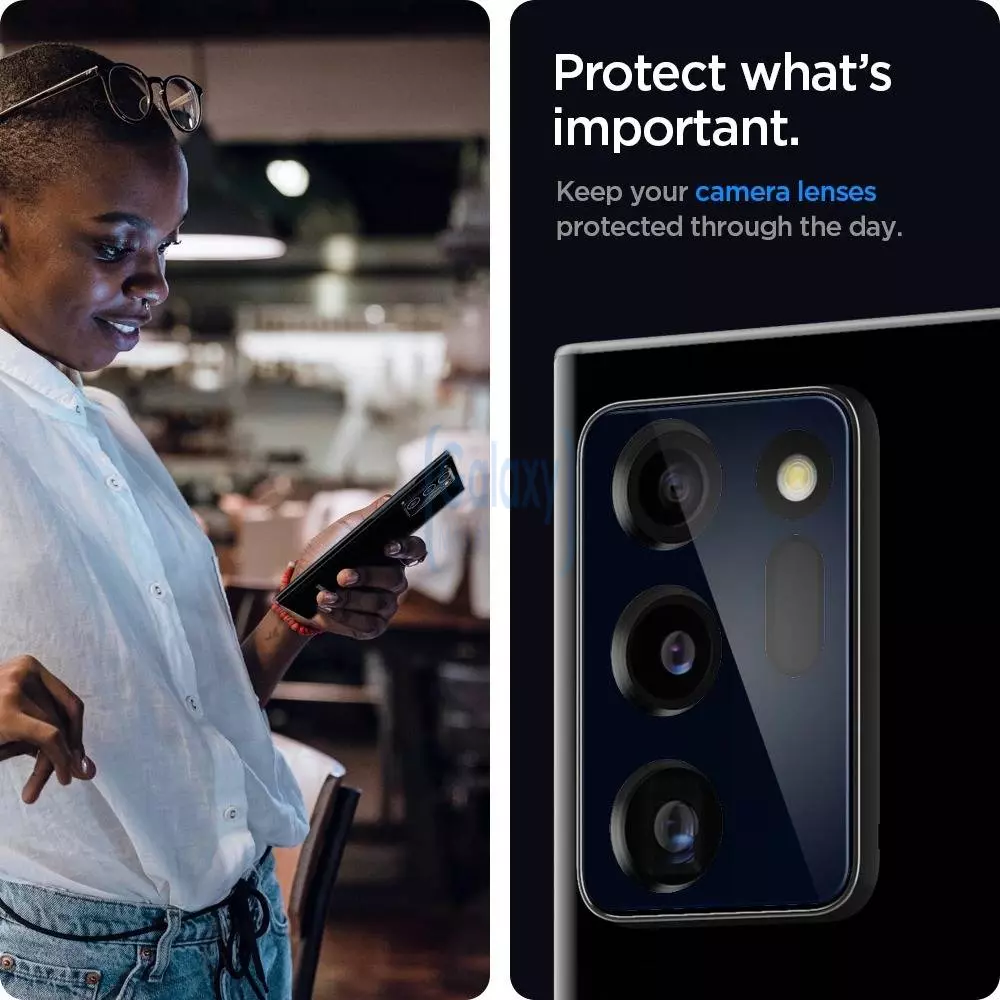 Защитное стекло для камеры смартфона pigen Spigen Camera Glass для Samsung Galaxy Note 20 Ultra Black (Черный) AGL01449