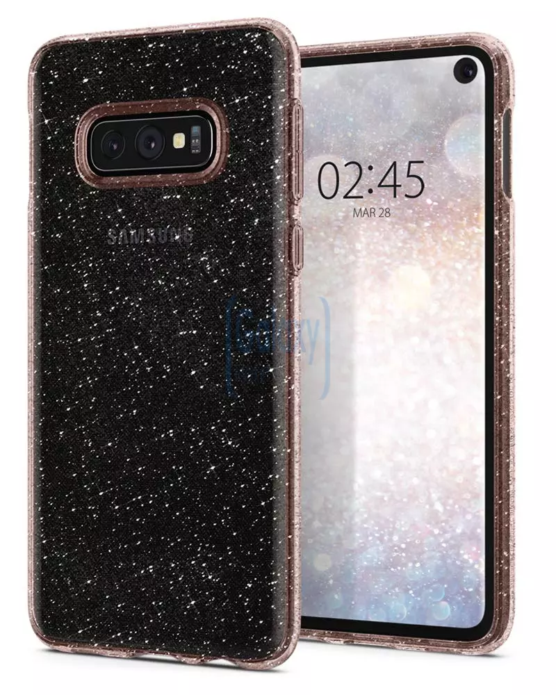 Чехол бампер Spigen Case Crystal Glitter Quartz для Samsung Galaxy S10е Pink (Розовый)