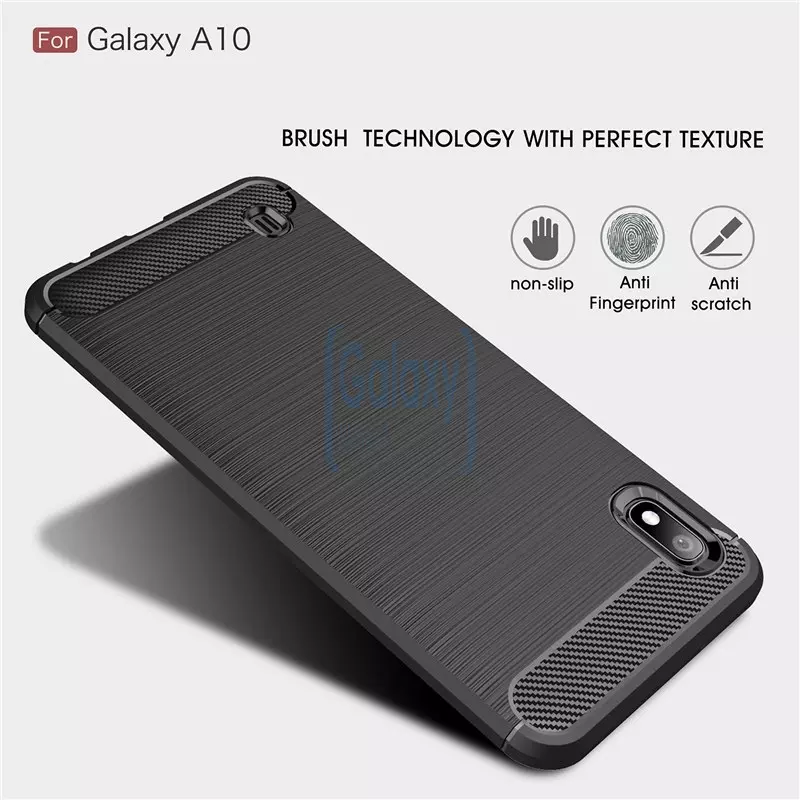 Чехол бампер Ipaky Carbon Fiber для Samsung Galaxy A10 Gray (Серый)