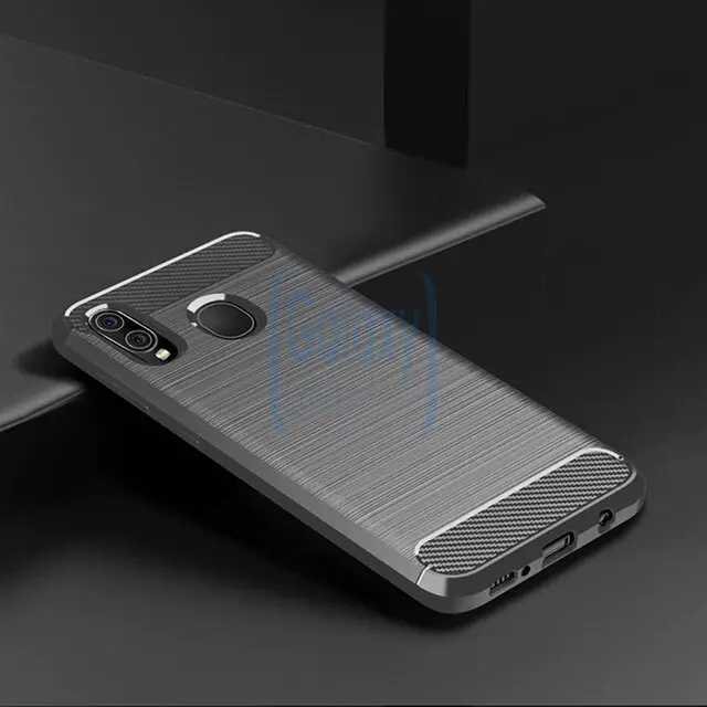 Чехол бампер Ipaky Carbon Fiber для Samsung Galaxy A20 Gray (Серый)