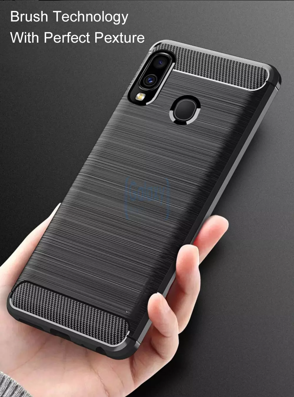 Чехол бампер Ipaky Carbon Fiber для Samsung Galaxy A20 Blue (Синий)