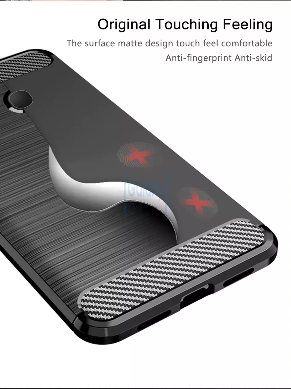 Чехол бампер Ipaky Carbon Fiber для Samsung Galaxy A30 Black (Черный)
