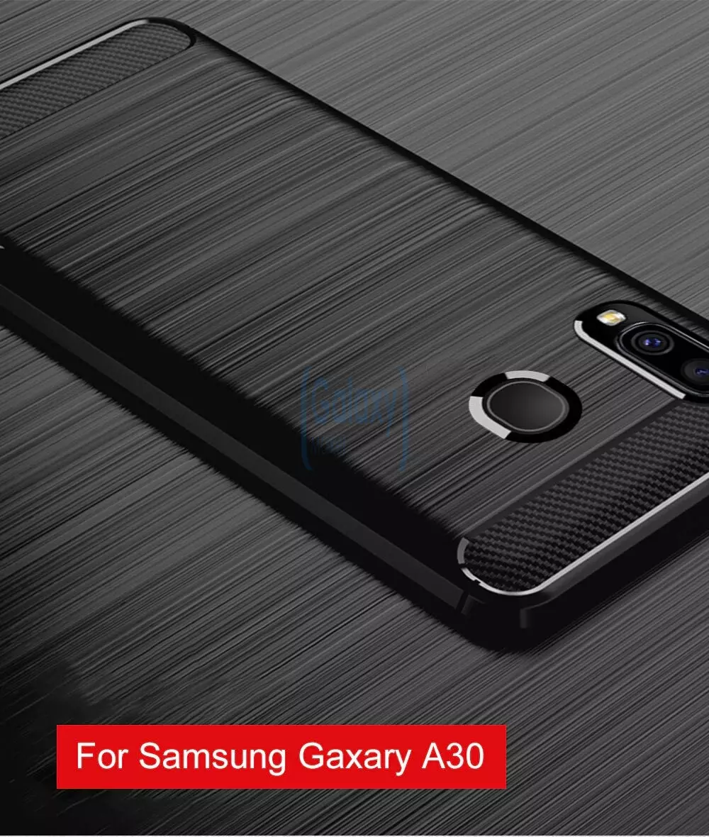 Чехол бампер Ipaky Carbon Fiber для Samsung Galaxy A20 Blue (Синий)