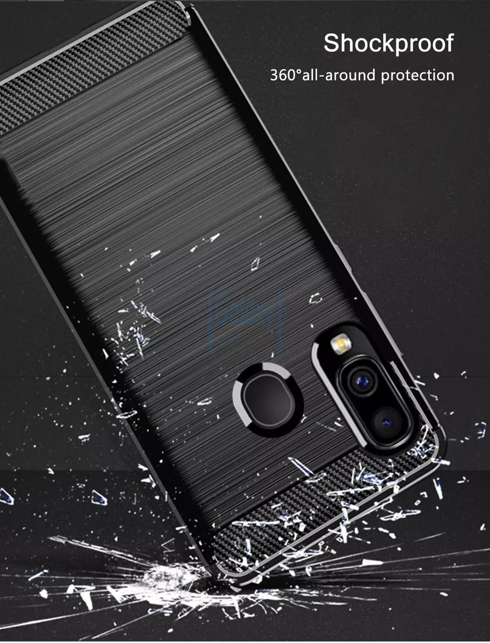 Чехол бампер Ipaky Carbon Fiber для Samsung Galaxy A20 Gray (Серый)