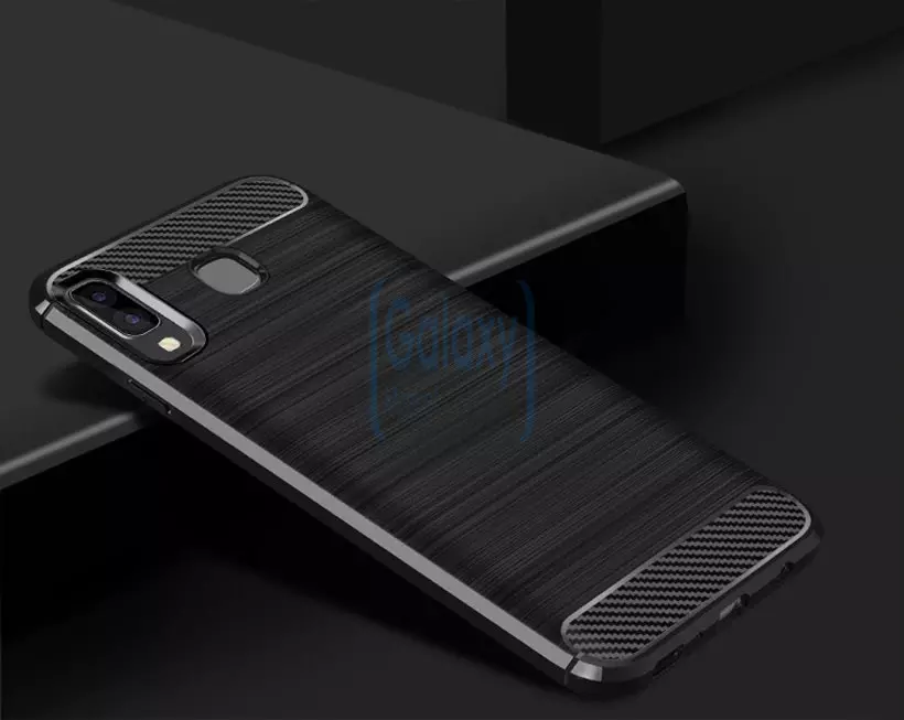 Чехол бампер Ipaky Carbon Fiber для Samsung Galaxy A8 Star Black (Черный)