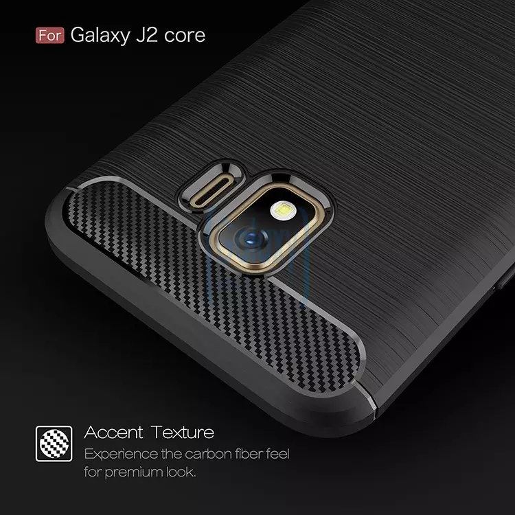 Чехол бампер Ipaky Carbon Fiber для Samsung Galaxy J2 2018 Black (Черный)