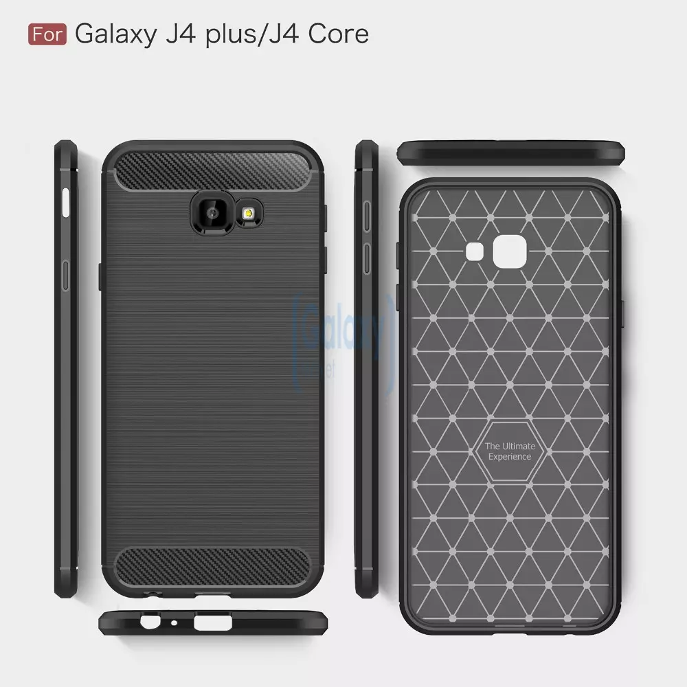 Чехол бампер Ipaky Carbon Fiber для Samsung Galaxy J4 Core Gray (Серый)