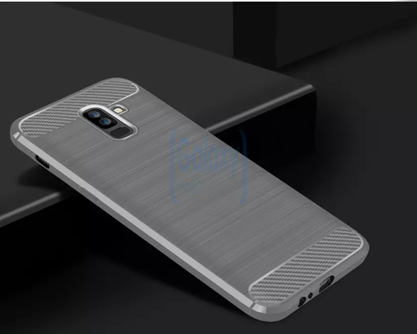 Чехол бампер Ipaky Carbon Fiber для Samsung Galaxy J6 Plus Gray (Серый)