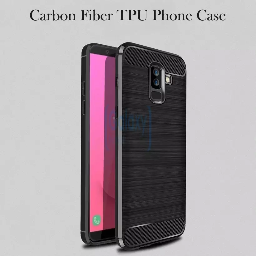 Чехол бампер Ipaky Carbon Fiber для Samsung Galaxy J6 Prime Black (Черный)