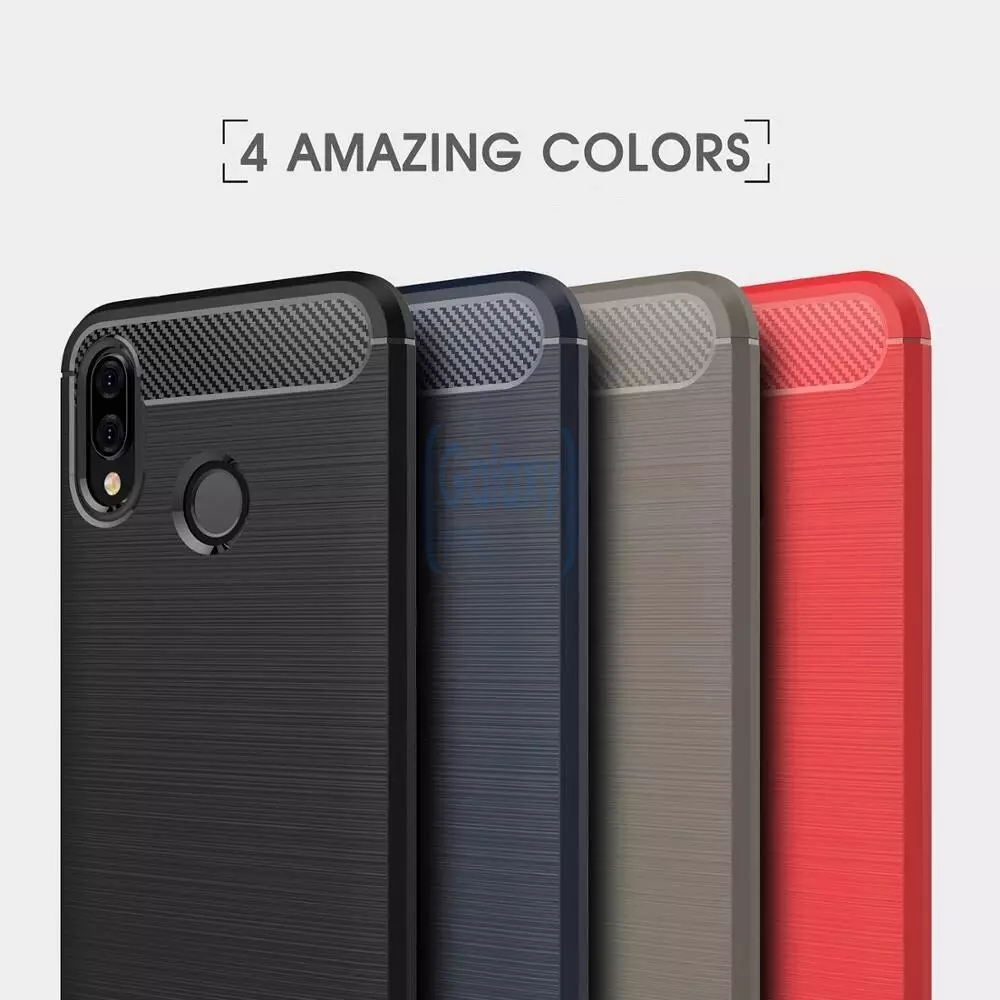 Чехол бампер Ipaky Carbon Fiber для Samsung Galaxy M20 Red (Красный)