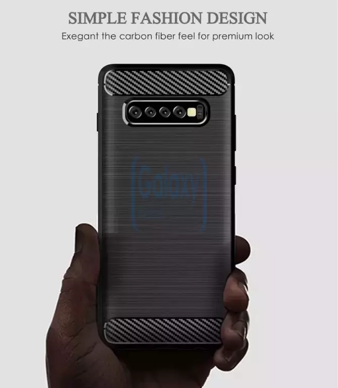 Чехол бампер Ipaky Carbon Fiber для Samsung Galaxy S10 Gray (Серый)