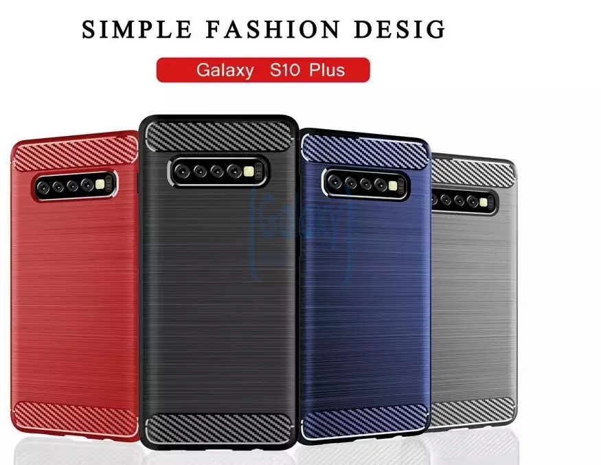 Чехол бампер Ipaky Carbon Fiber для Samsung Galaxy S10 Gray (Серый)