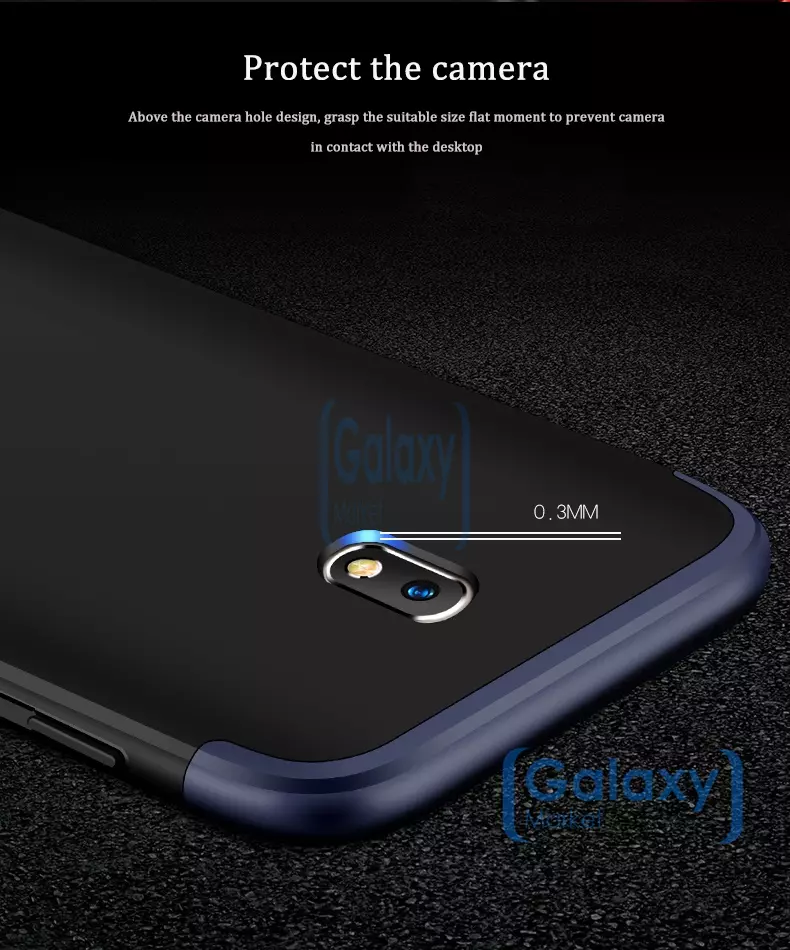 Чехол бампер GKK Dual Armor Case для Samsung Galaxy J3 2017 Black\Blue (Черный/Синий)