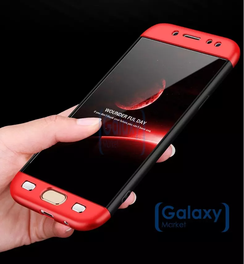 Чехол бампер GKK Dual Armor Case для Samsung Galaxy J3 2017 Black\Blue (Черный/Синий)