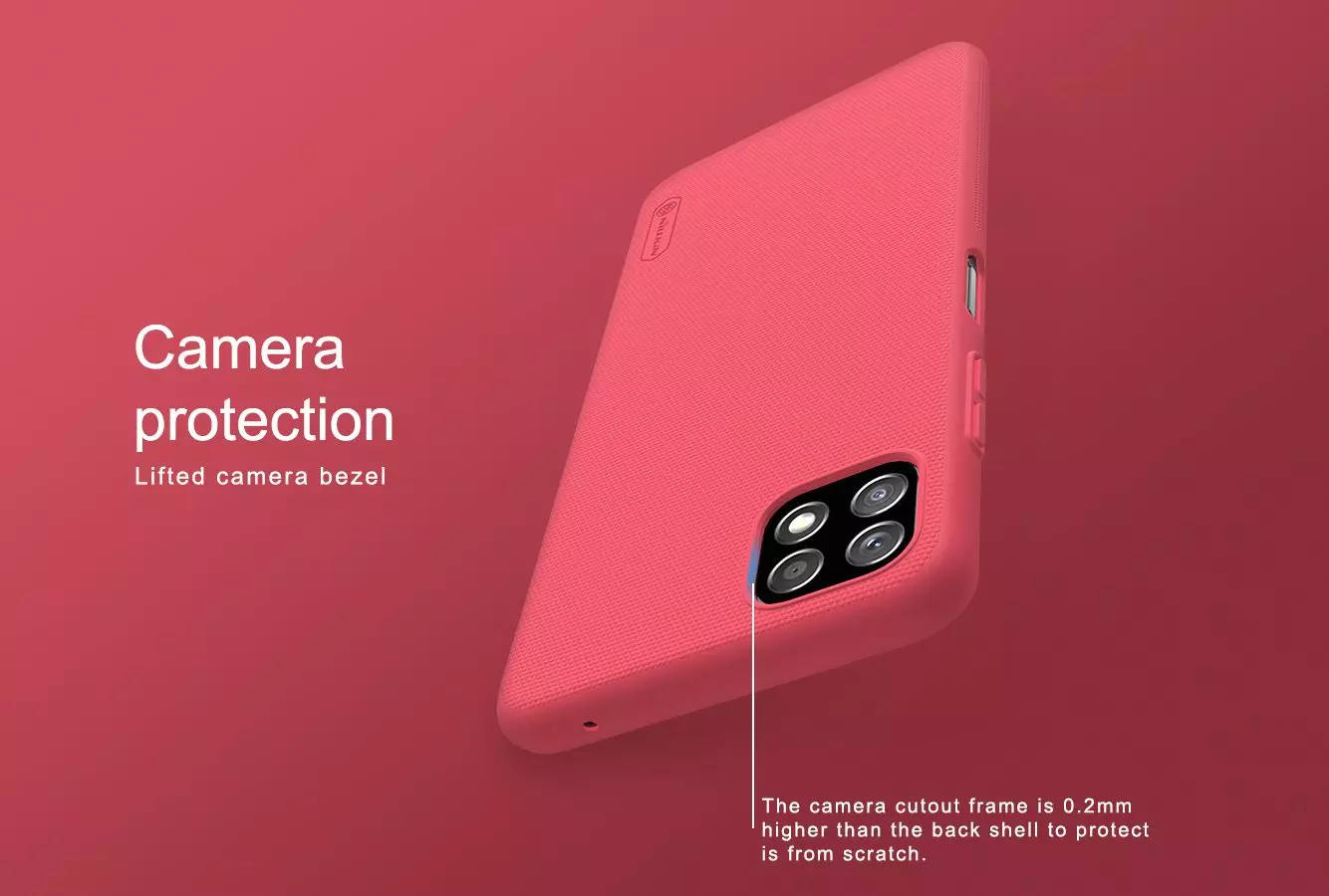 Чехол бампер для Samsung Galaxy A22 5G Nillkin Super Frosted Shield Red (Красный)
