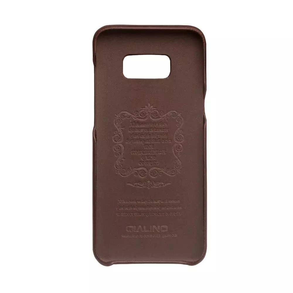 Чехол бампер с натуральной кожи Qialino Leather Back Case with Card Holder для Samsung Galaxy S8 Plus Dark Brown (Темно Коричневый)