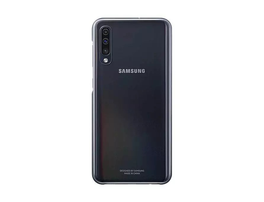 Оригинальный Чехол бампер Samsung Gradation Cover для Samsung Galaxy A50s Black (Черный)