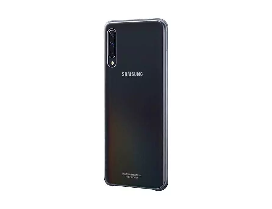 Оригинальный Чехол бампер Samsung Gradation Cover для Samsung Galaxy A50s Black (Черный)